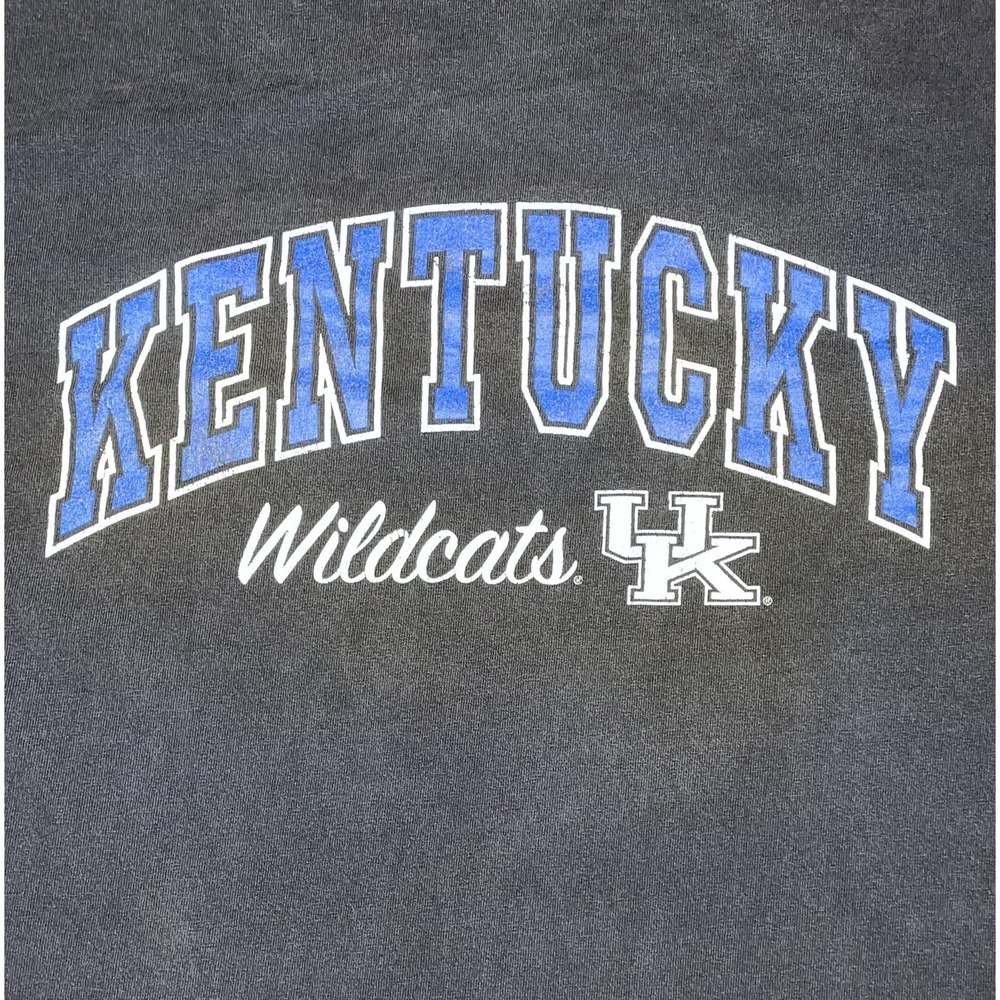 Vintage 90s Kentucky Wildcats T-Shirt Large Blue Cotton Exchange College 0088